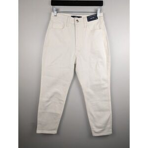 Hollister Women's Ultra High Rise Mom Jeans 4S White Vintage Stretch Denim W27S‎